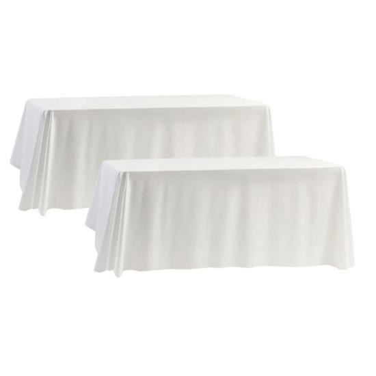 Lot de 5 BLANC Nappe en polyester 175cm x 315cm rectangulaire