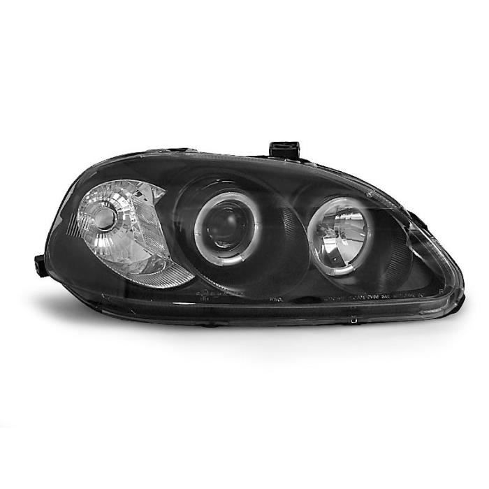 Paire de feux phares Honda Civic 99-01 angel eyes noir (O07)