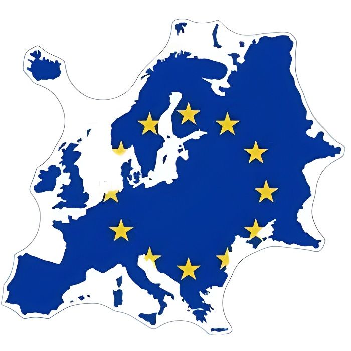 Autocollant sticker vinyl voiture moto adhesif carte drapeau europe européen union ce ue