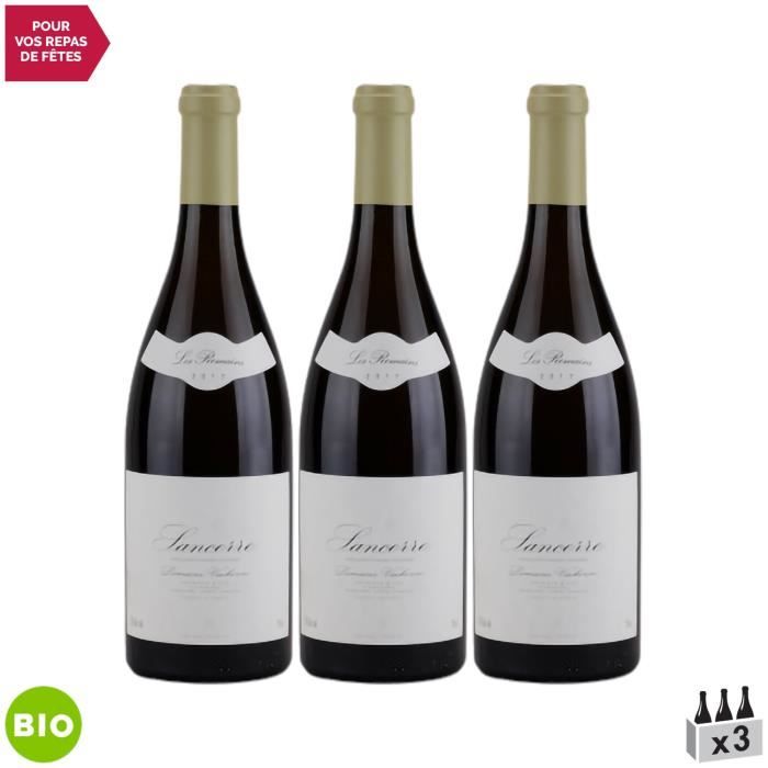 Sancerre Les Romains Blanc 2017 - Bio - Lot de 3x75cl - Domaine Vacheron - Vin AOC Blanc du Val de Loire - Cépage Sauvignon Blanc