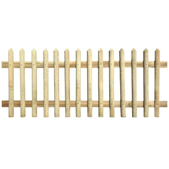 Clôture à piquets Clôture de jardin - Grillage Panneau de clôture Bois de pin imprégné 170 x 120 cm 5-7 cm Magnifique *90669*