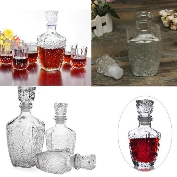 Bouteille Carré Cristal Whiskey Vin Vodka Boisson Cadeau 200ML Ve32601