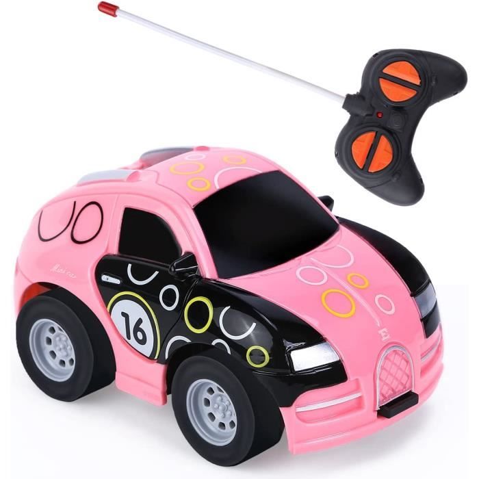 Jouet de 2 ans pour fille -Voiture télécommandée à partir de 2 à 3 ans - Cadeau d'anniversaire pour fille garçon 2 3 4 5+ ans - Rose