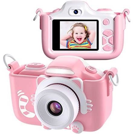 Appareil Photo pour Enfants, Caméscope Selfie pour Appareil Photo Numérique pour Petites Filles, 2 Pouces LCD / 1080P HD / 12MP / 25