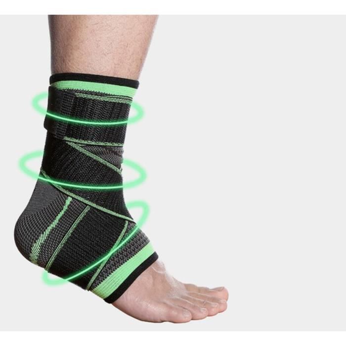 2 Paire Attelle Cheville Sport, Chevillere Entorse, Chevillère, Soutien du Tendinite Tendon Achille et Fasciite Plantaire, (Vert)