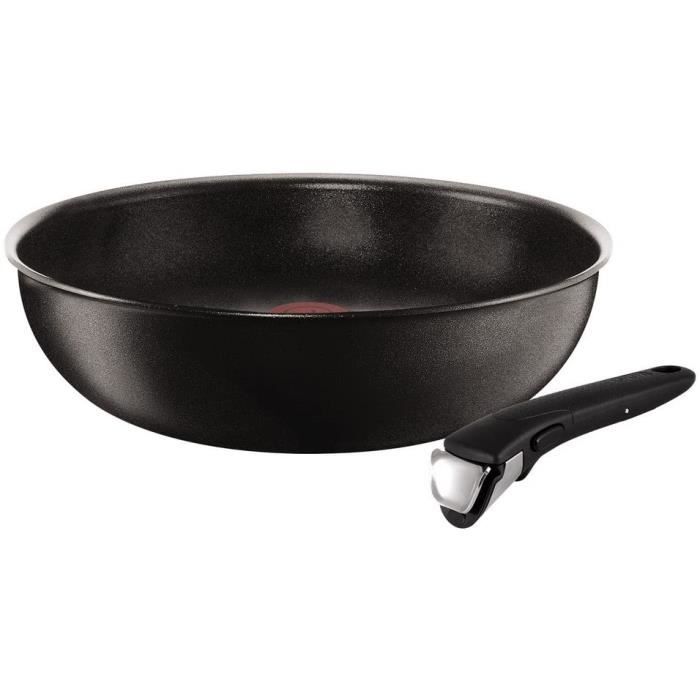 SAUTEUSE Tefal Ingenio Expertise Wok 28 cm + 1 Poignée Amovible, Induction, Antiadhésif, Noir L6501903844
