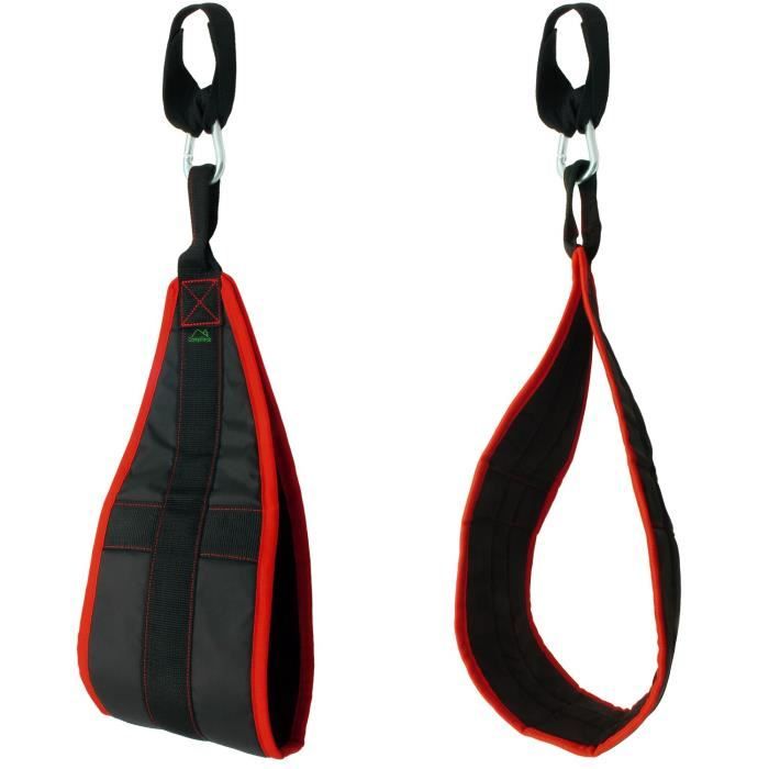 CampTeck Sangles Abdominaux Suspension Ab Straps Sangle Abdos Sling Musculation Fitness - Noir 1 Paire