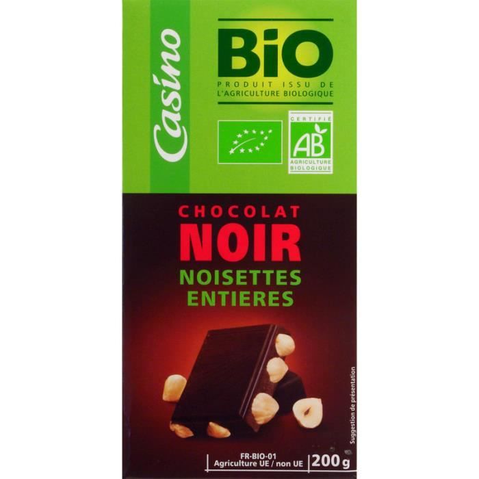 AUCUNE Chocolat noir noisette entière - Bio - 200g