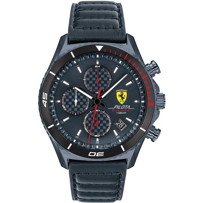 Ferrari-Montre Chronographe pour Hommes à movement Quartz en Cuir - 0830774