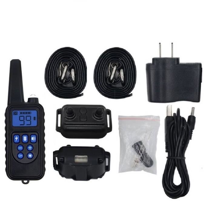 800 M Collier de dressage Choc Étanche Rechargeable Avec Télécommande de chien pour 2 chiens