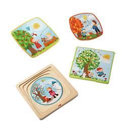 HABA - Puzzle en Bois Ma Saison Préférée de 22 Pièces - Jouet Enfant 3 ans et +