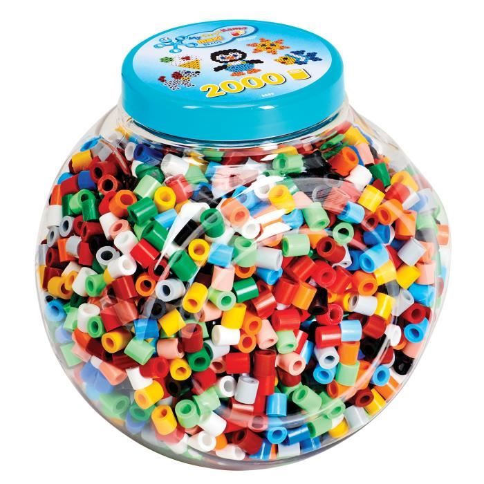 Hama Pot De 400 Perles à Repasser Taille MAXI + 2 Plaques (Carrée Et Papillon) Set Perles Hama Maxi Plaque Papillon