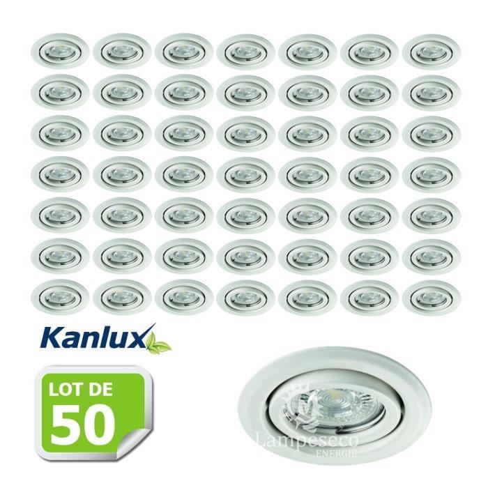Lot de 50 Fixation de spot encastrable orientable blanc D99mm marque Kanlux ref 26795