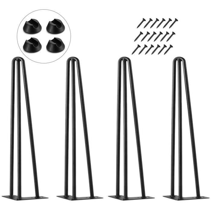 Pieds de table en épingle à cheveux,50cm , lot de 4 Pieds de meubles en métal de bricolage garde-robes tiroirs et table de chevet