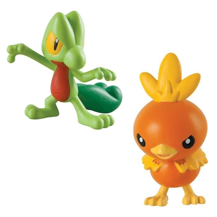 Figurines de Combat Pokemon : Arcko vs Poussifeu aille Unique Coloris Unique