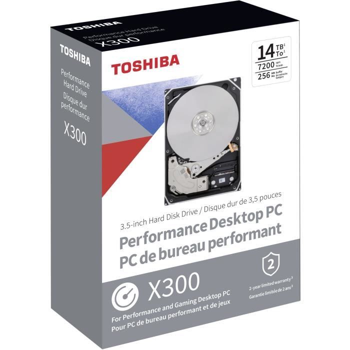 TOSHIBA - Disque dur Interne - X300 - 14To - 7 200 tr/min - 3.5- (HDWR21EEZSTA)