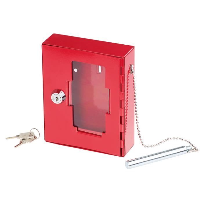 Boîte à clés de secours professionnelle avec vitre et marteau d'urgence