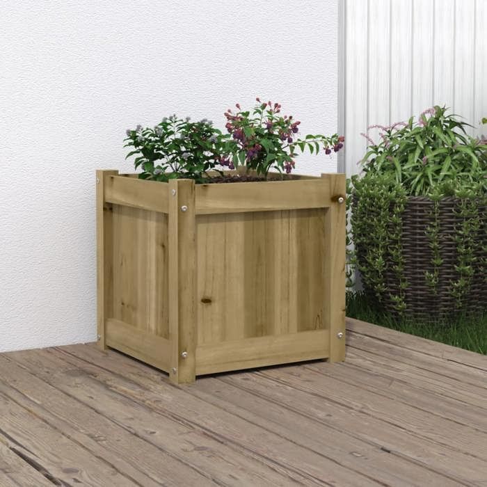 Vidaxl Jardinière 40x40x40 cm bois de pin imprégné 837412