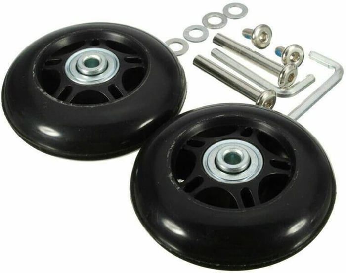 1 Paire De Roulettes De Rechange A08 Pour Valise - Accessoire Réparation Sac Voyage - Roues Pivotantes Noir