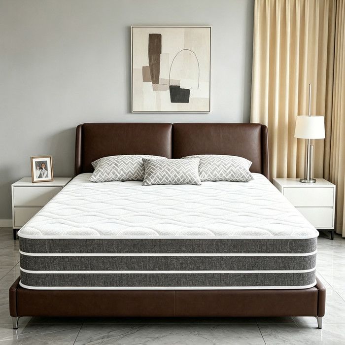 Matelas 140x190 - Ép 28 cm Mousse à Mémoire de Forme et Ressorts Ensachés 7 Zones Respirant Certifié Oeko-Tex Anti-bactérien