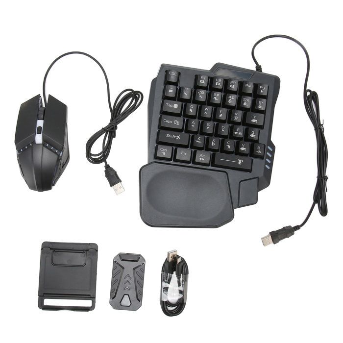 Pack combiné de jeu mobile 4 en 1 Contrôleur de manette de jeu mobile Clavier de jeu Convertisseur de souris pour Android pour IOS