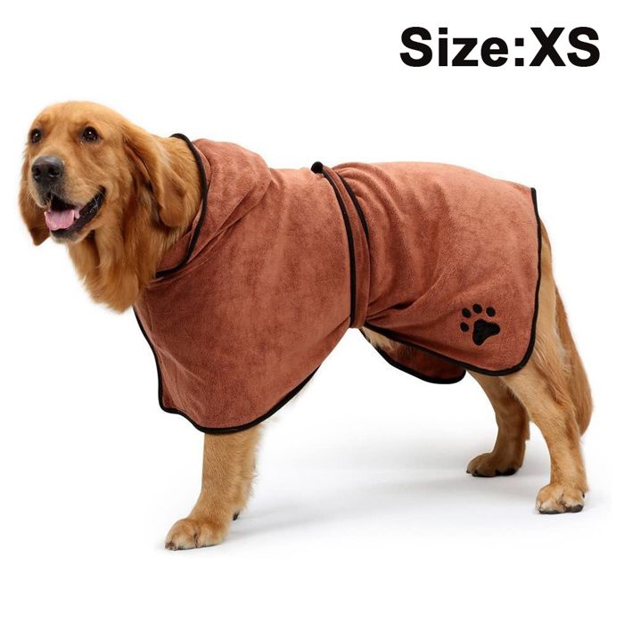 Comparer les prix de Peignoir pour chien doux super absorbant luxueux en microfibre serviette de séchage pour chien avec capuche/ceinture pour