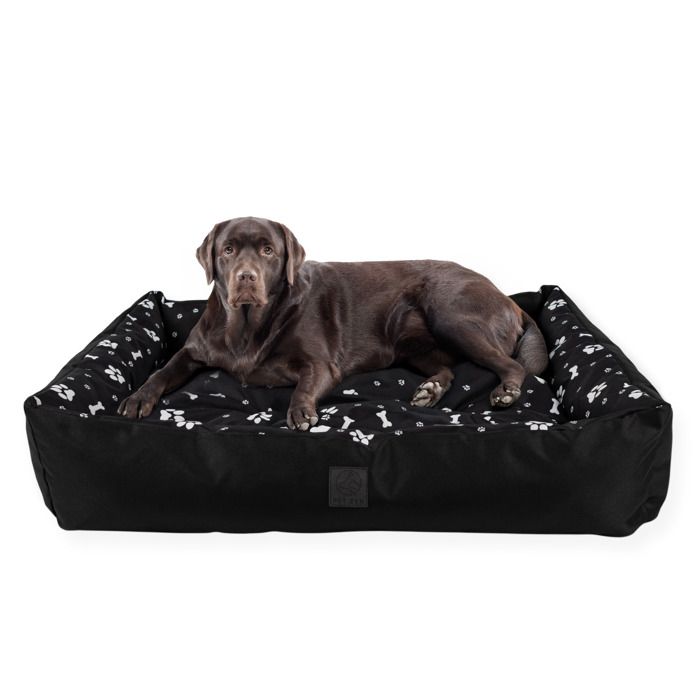 Comparer les prix de Lit pour Chien Panier Coussin Canapé L 120x80 cm Grande Taille Noir PET ZEN Étanche Lavable
