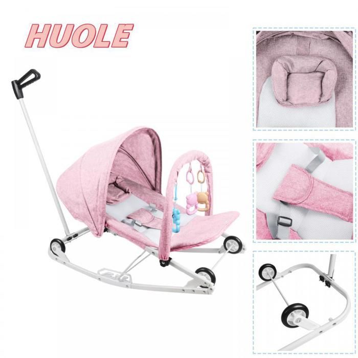 Fauteuil à bascule pour bébé berceau réglage à quatre vitesses sécurité et stabilité 40*80*66cm rose.