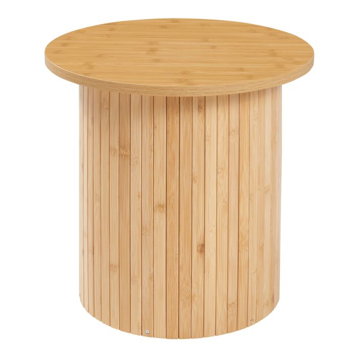Table dappoint Ledepid avec plateau dépassant bambou 40 x 40 cm naturel