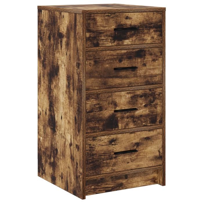 779282& Bahut de Rangement Pour séjour - Buffet en chêne fumé 40x41x75 cm en - Bois - Panneaux de particules