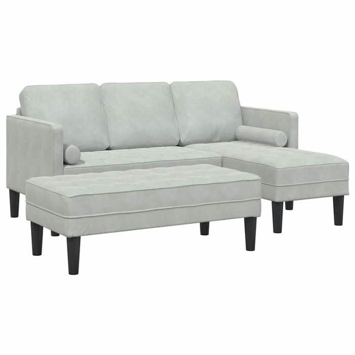 Ensemble de Canapés 2 pcs Gris clair 173 x 131 x 67 cm Velours