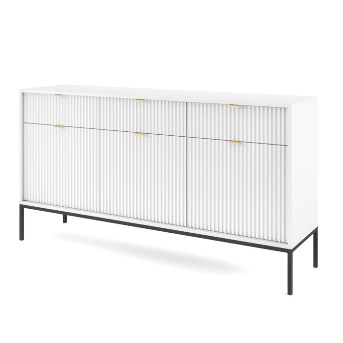 Buffet Komodee NANAIMO KOM3 Frontal en relief Blanc Blanc 39 x 154 x 83 cm