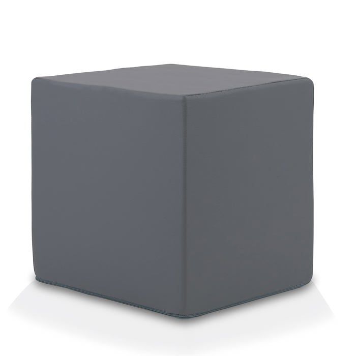 Pouf repose-pieds carré Ottomana Cube 40x40x40 cm Canapé déhoussable Résistant et anti-déchirure Tabouret Gris E15 Ecopuf