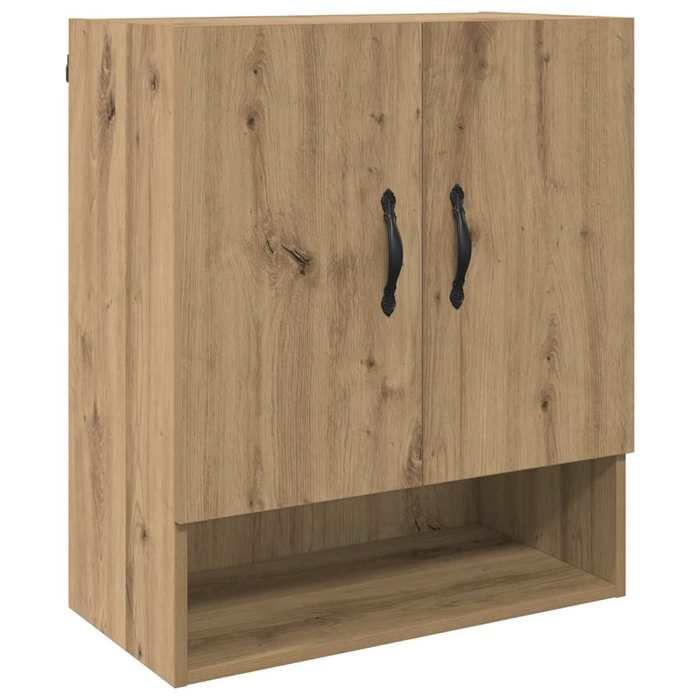 Armoire murale chêne artisanal - GKO - 60x31x70 cm - Bois dingénierie - 3 étagères - Montage mural