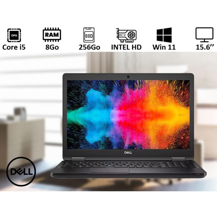 DELL Latitude 5590 Intel® Core™ i5 i5-8350U (15.6) HD 8 Go DDR4-SDRAM 256 Go SSD Wi-Fi 5 (802.11ac) Windows 10 Pro Noir GRADE A - Dell