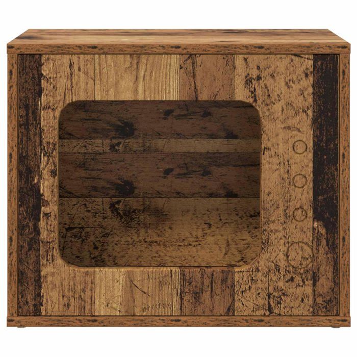Niche pour chat en bois - vidaXL - 51x30x42 cm - Vieux bois - Design moderne - Facile à monter - Entretien minimal Niche pour chat en bois - vidaXL - 51x30x42 cm - Vieux bois - Design moderne - Facile à monter - Entretien minimal