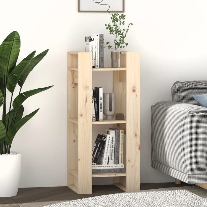 Cabinet de Livre SOLOMOON CHIC Bibliothèque Polyvalente - Pour enfant/adulte - 41x35x91 cm Pin massif BB1932