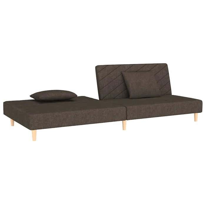 Canapé-lit convertible 2 places - SOLOMOON - 200x84 5x69 cm - Marron - Tissu polyester - Cadre en bois