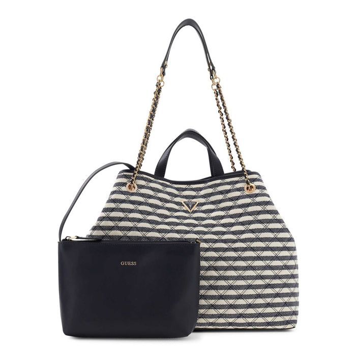 GUESS Sac shopper bleu foncé crème pour femme - Giully II 2 In 1 Tote Bag L Navy Multi 341431 GUESS Sac shopper bleu foncé crème pour femme - Giully II 2 In 1 Tote Bag L Navy Multi 341431