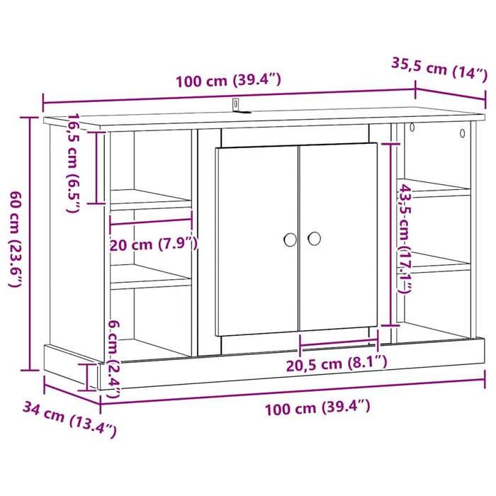 Rangement de cuisine - Buffet Chêne noir 100x355x60 cm Bois dingénierie - Buffet Vaisselier Rangement@201865