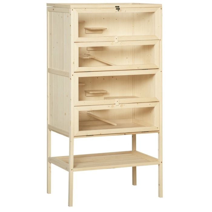 ELVORIN Cage pour hamster et petits rongeurs 60 x 40 x 120 cm 5 niveaux rampes couvercle grillagé ouvrant