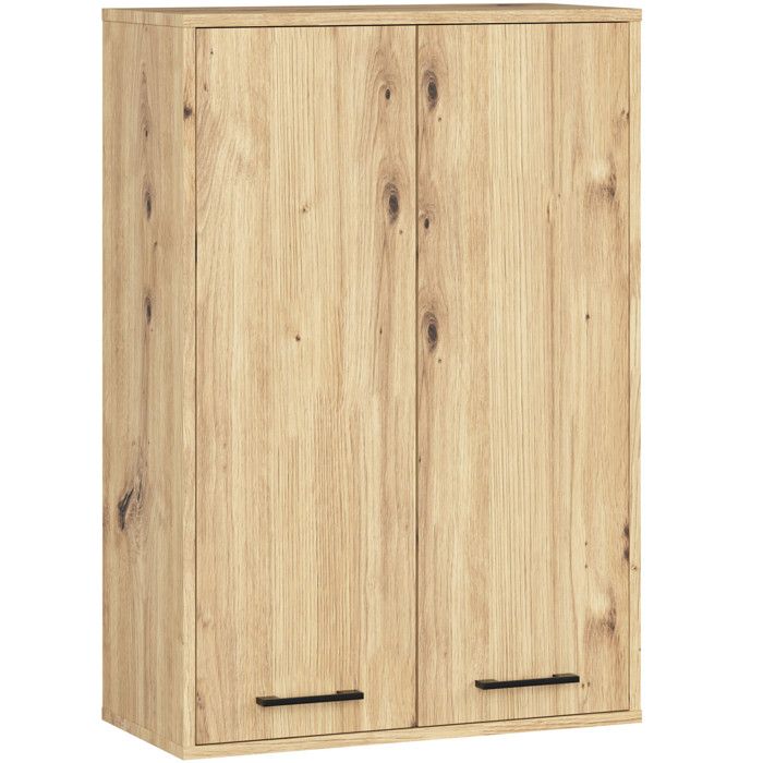 Armoire salle de bains suspendue AKORD FIN Chêne Artisan 64 cm 2 portes pleine Chêne Artisan 4 étagères 64x30x94 cm Armoire salle de bains suspendue AKORD FIN Chêne Artisan 64 cm 2 portes pleine Chêne Artisan 4 étagères 64x30x94 cm