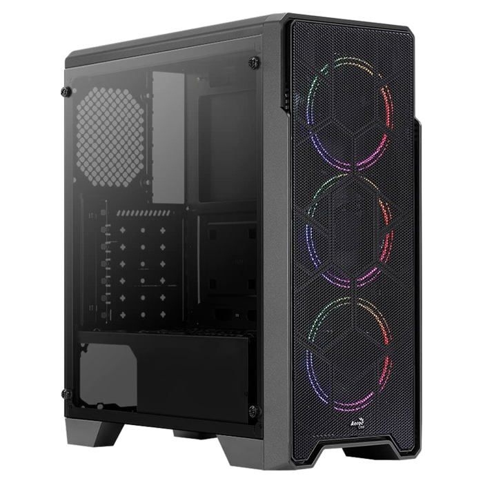 Boitier Moyen Tour ATX AeroCool Ore-G Saturn V2 RGB avec panneau vitré (Noir)