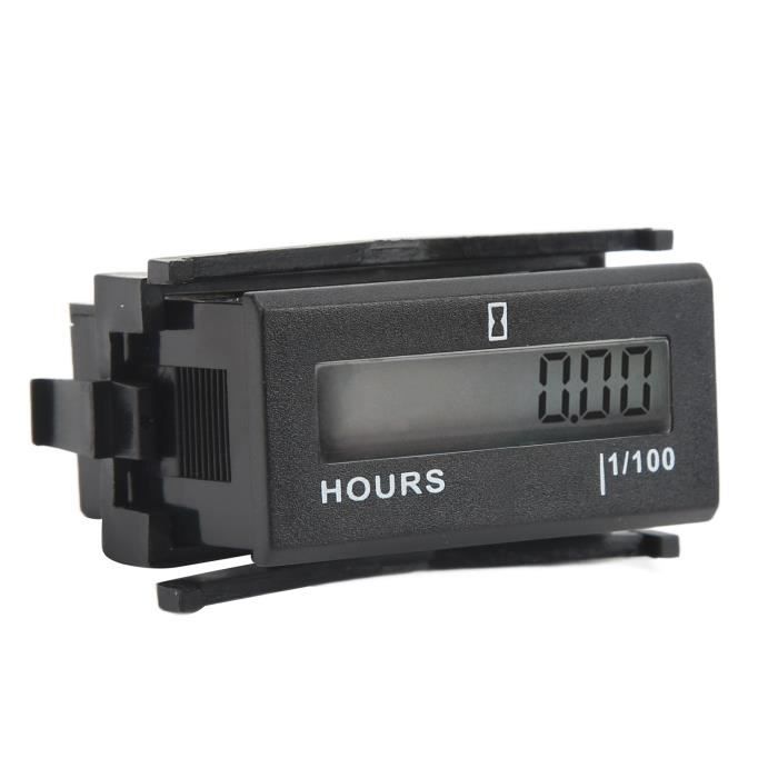 Compteur Horaire Numérique Jayron AC 86-230V - Pour Moteurs, Tondeuses, Quads - LCD 6 Chiffres