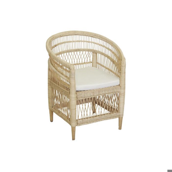 Fauteuil Malawi en rotin naturel + coussin Fauteuil Malawi en rotin naturel + coussin