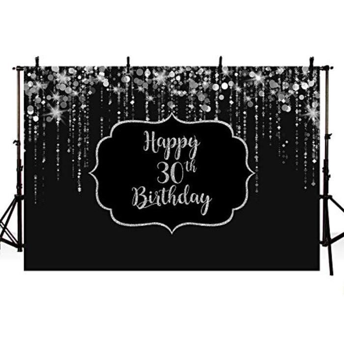Masque Decoratif Dse5u Noir Et Argent Photo Studio Stand Fond Banniere Argent Etoiles Diamant Joyeux 30e Anniversaire Bash Fete Bann Cdiscount Appareil Photo