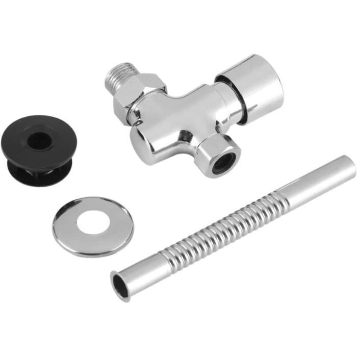 Robinet De Chasse D'eau WC - Hauteur Réglable 25cm, Double Commande, ABS Blanc