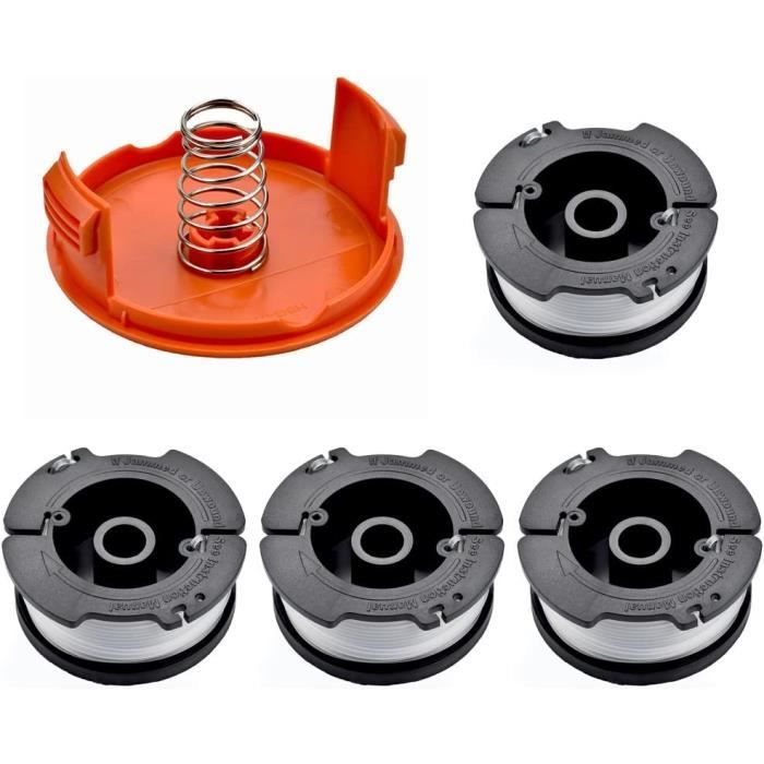 Bobine Portafilo Elerek Per Tagliabordi Black &amp; Decker - Nylon 6x9m, Diametro 1.5mm, Con Cappuccio E Molla Inclusi