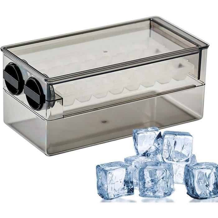 Zackoo-Moule à glaçons en un clic avec couvercle,boîte de rangement