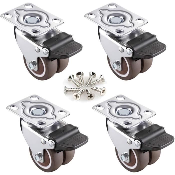 Roulette pivotante caoutchouc noir diamètre 125mm charge 100kg